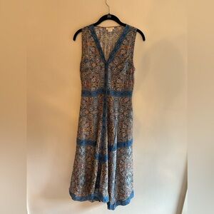 Shoshanna Blue and Orange Floral Maxi Dress